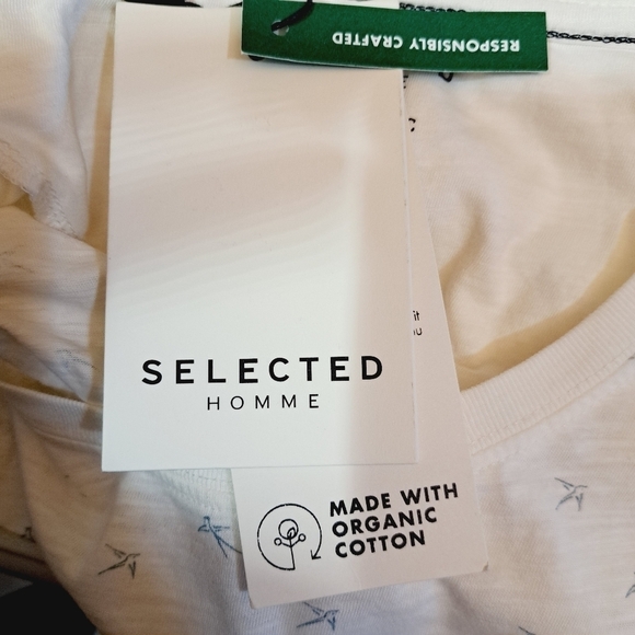 Selected Homme 100% Organic Cotton O Neck Egret Birds Print Shirt Size XXL‎ - Picture 7 of 12